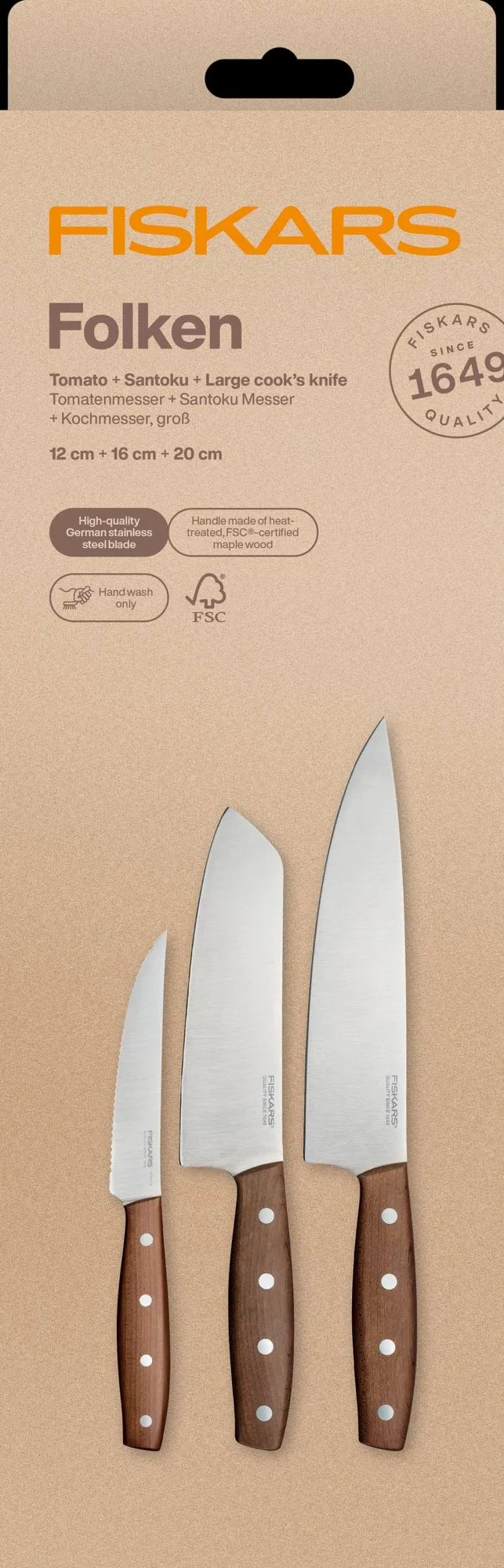 Folken knivset, 3 delar Fiskars Folken knivset, 3 delar Fiskars