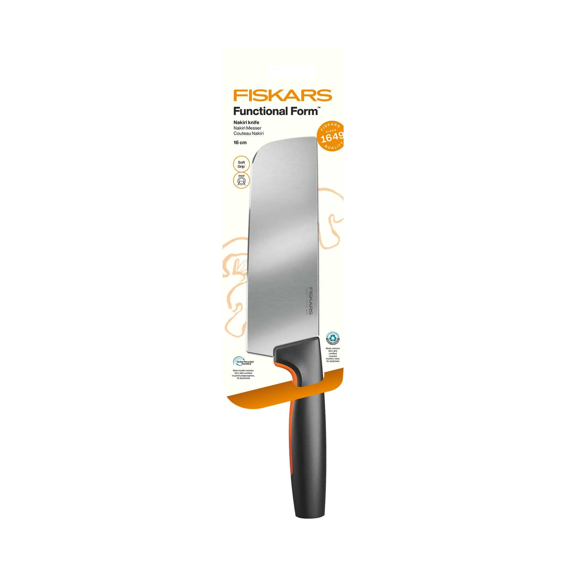 Functional Form nakiri kniv, Rostfritt stål Fiskars