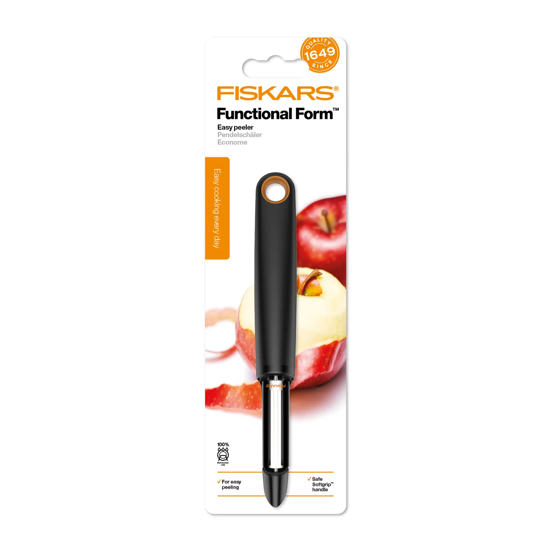Functional Form potatisskalare vickande blad, Svart Fiskars