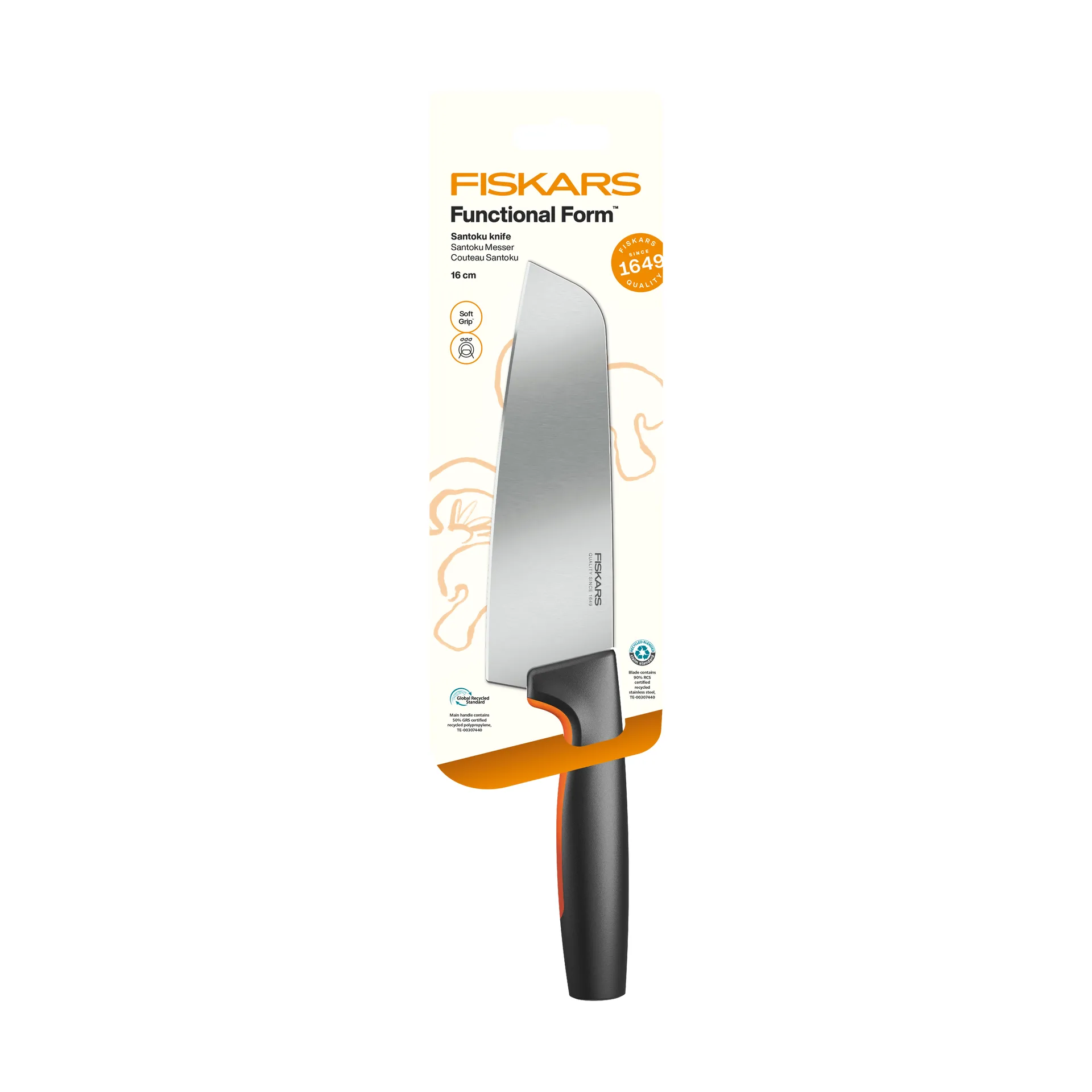 Functional Form santoku kniv, Rostfritt stål Fiskars