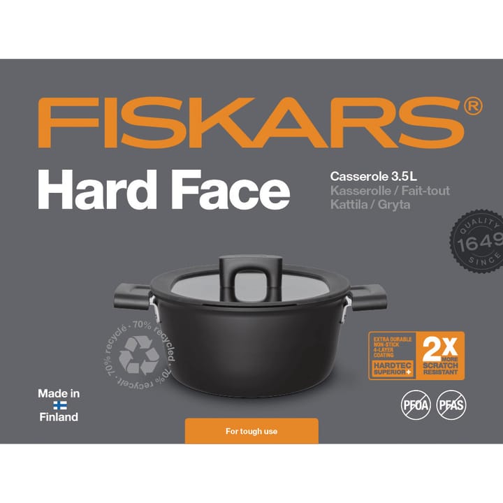 Hard Face gryta med lock, 3,5 L Fiskars