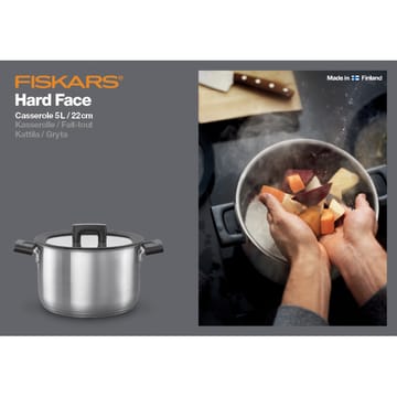 Hard Face Steel gryta med lock - 5 L - Fiskars