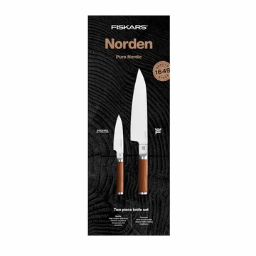 Norden kockkniv + grönsakskniv knivset 2 delar - Rostfritt stål-björk - Fiskars