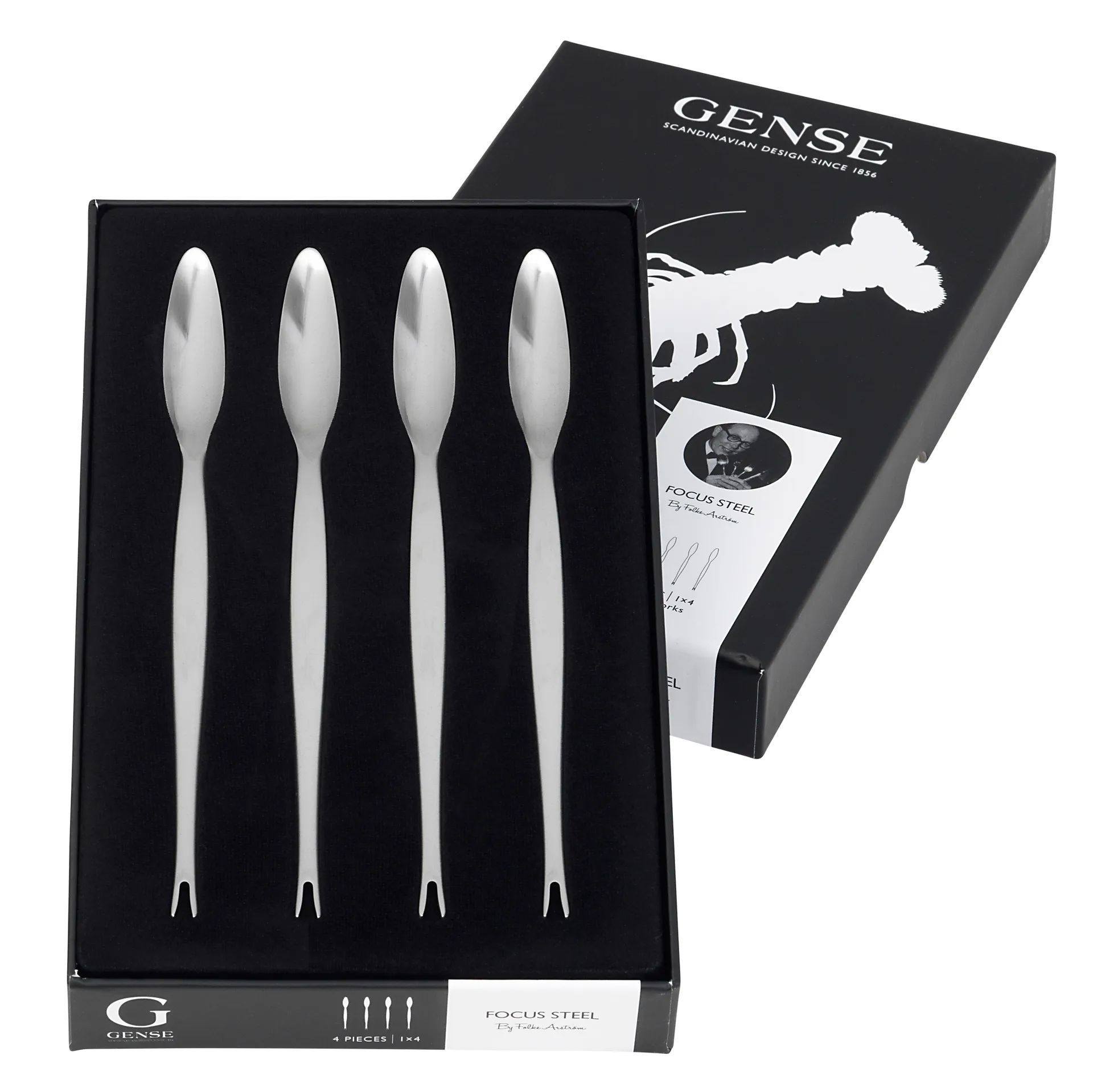 Focus Steel skaldjursgaffel 4-pack, 4-pack Gense