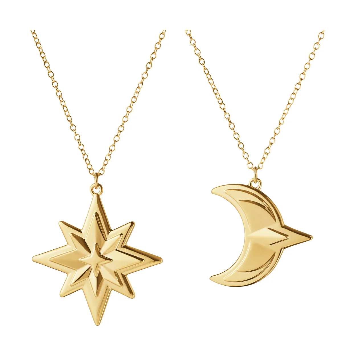 Alternativ bild 0 för Georg Jensen Christmas Collection 2024 Stjärna & Måne julprydnad, 18K guldplätering