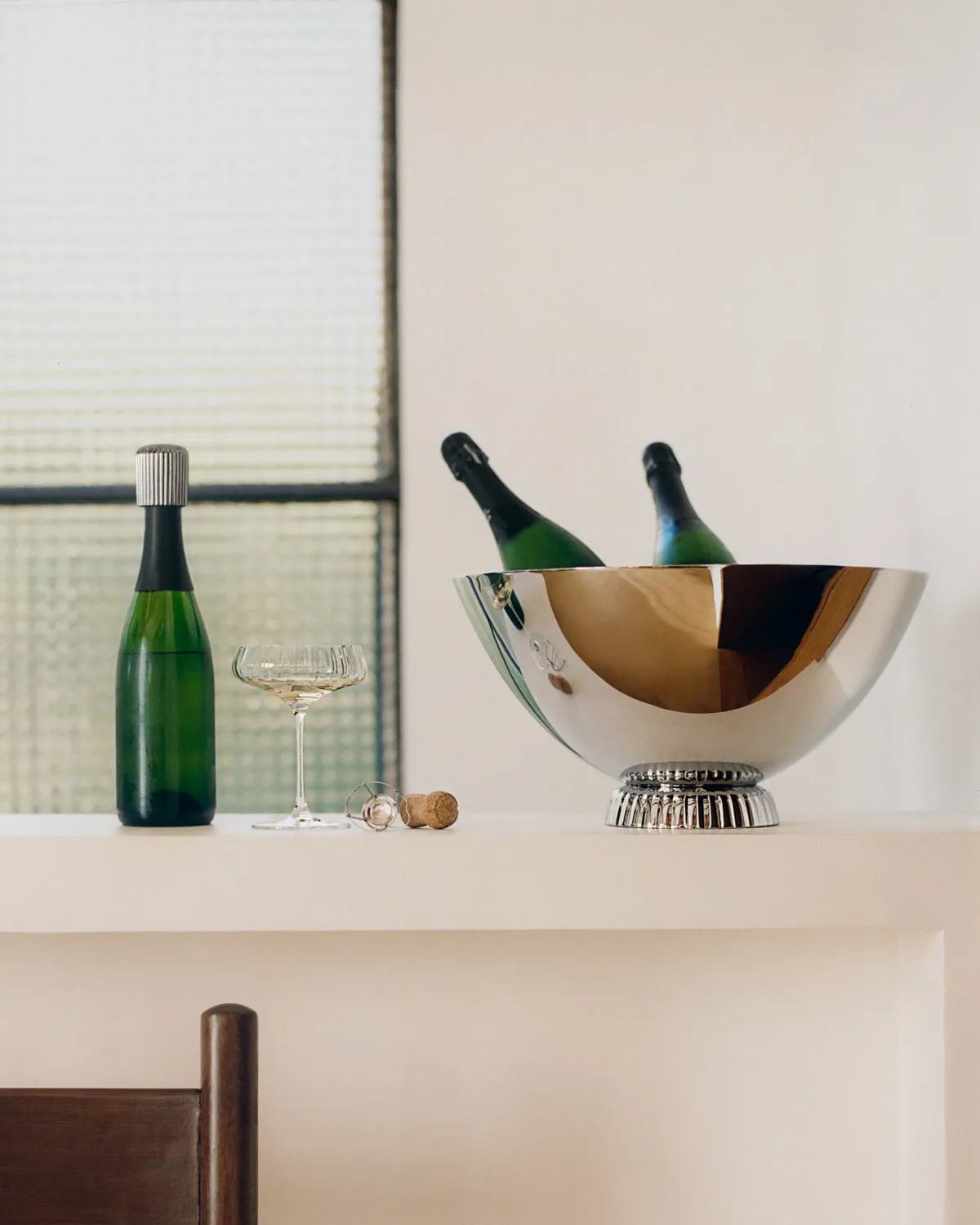 Bernadotte champagneförslutare, Silver, Ø4,6 cm Georg Jensen