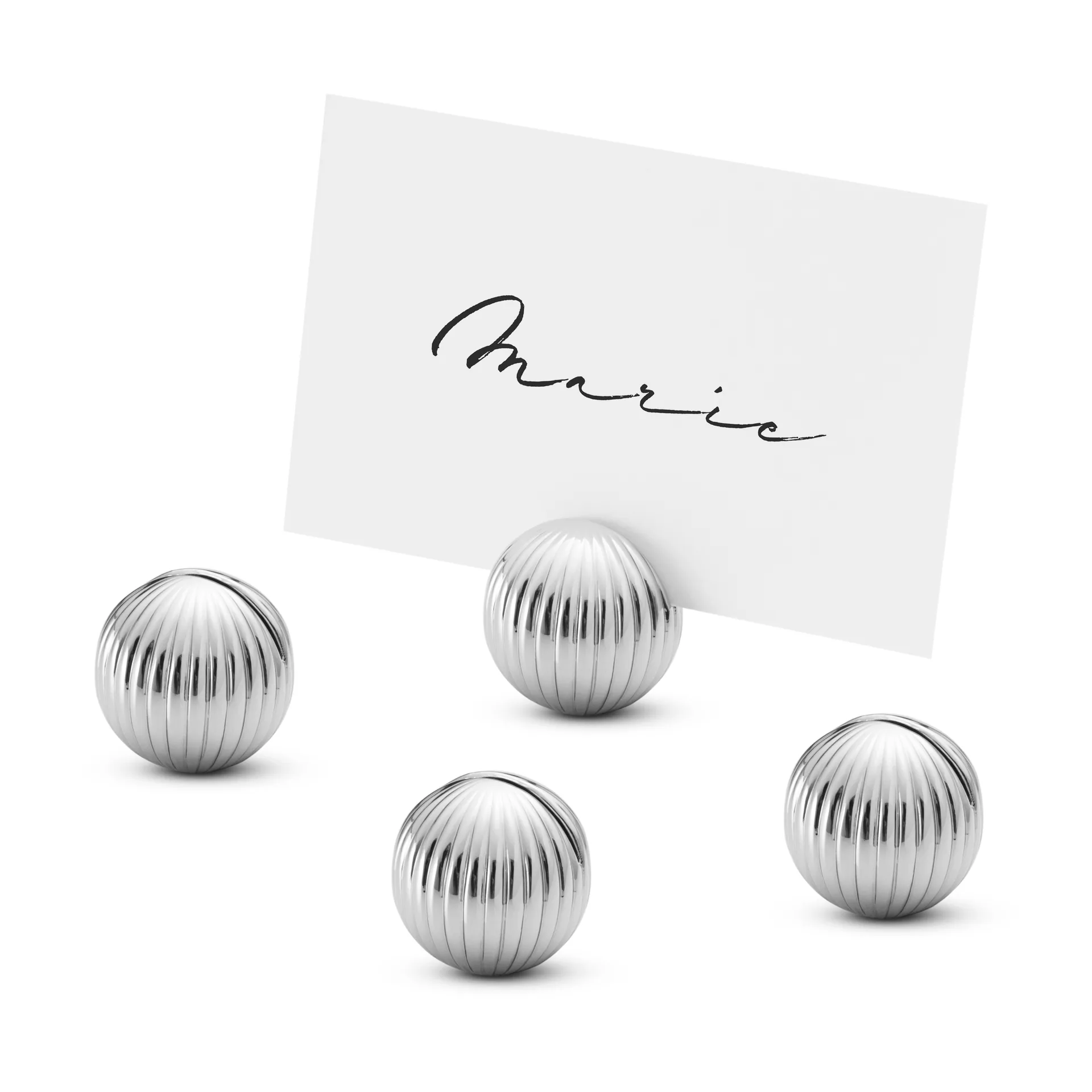 Bernadotte hållare för placeringskort 4-pack, Krompläterad Georg Jensen