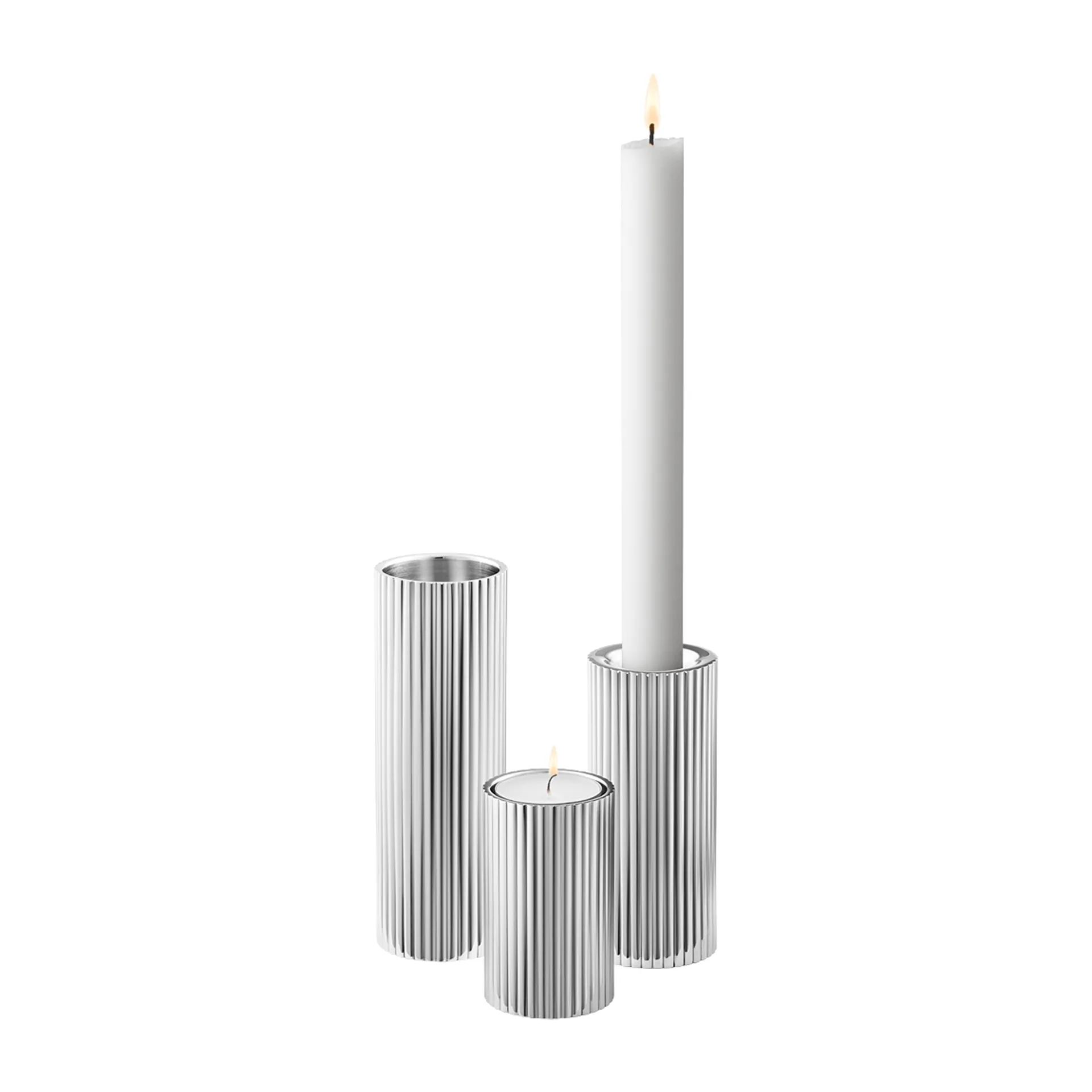 Bernadotte ljusstake 11 cm, Rostfritt stål Georg Jensen