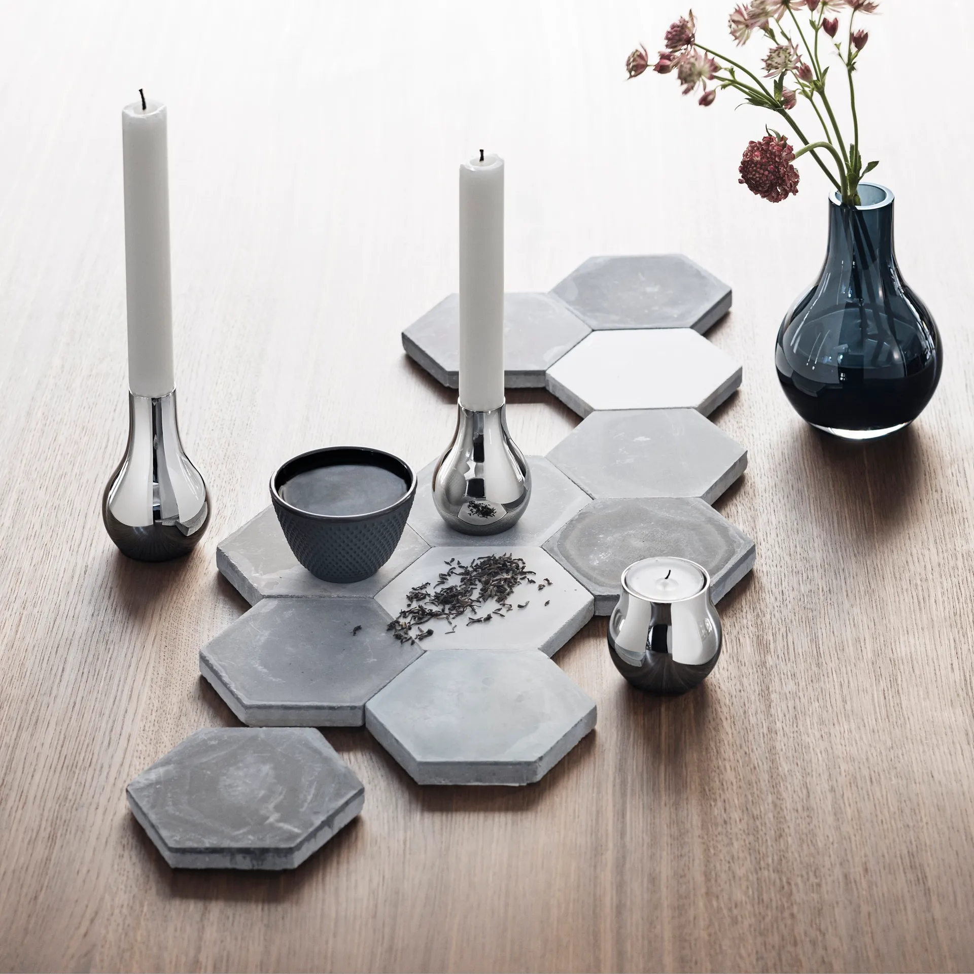 Cafu ljuslykta 2-pack, rostfritt stål Georg Jensen