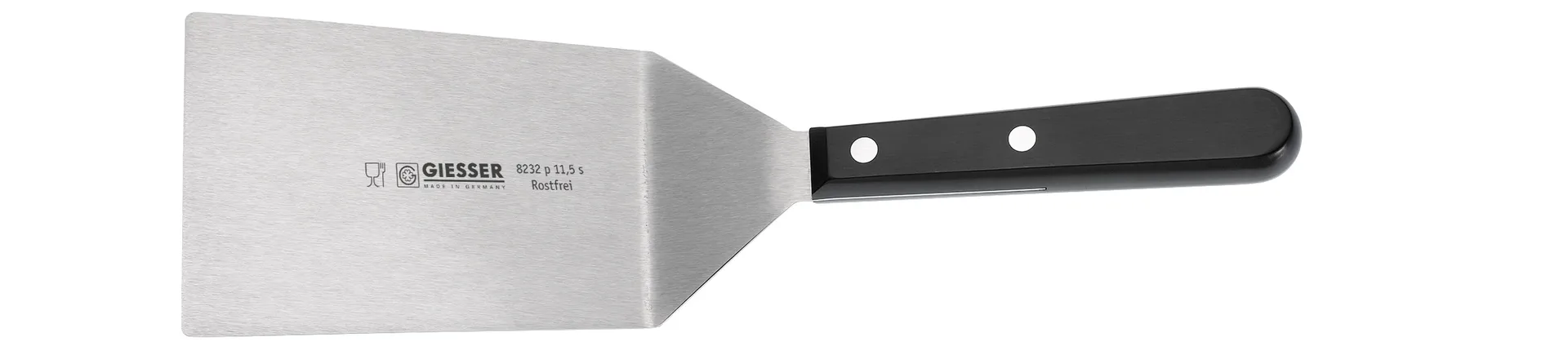 Stekspade/spatel 14 cm, Rostfritt stål-svart Giesser