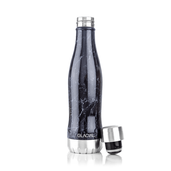 Glacial vattenflaska 400 ml, Black marble Glacial