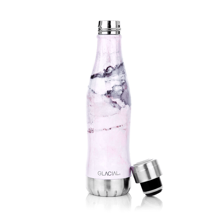Glacial vattenflaska 400 ml, Pink marble Glacial