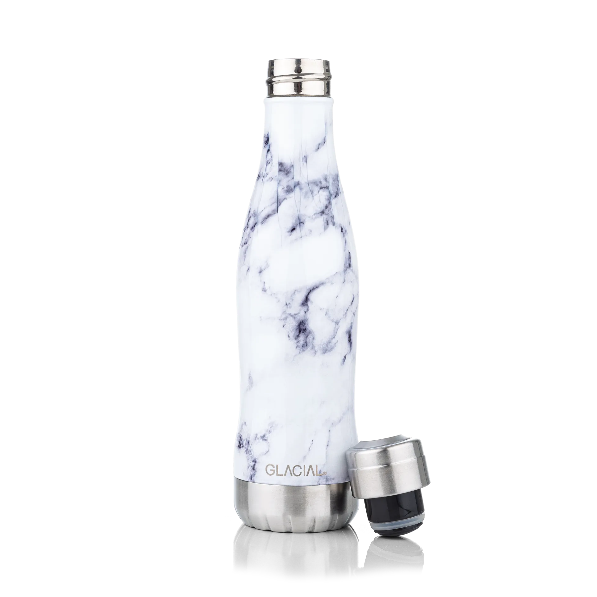 Glacial vattenflaska 400 ml, White marble Glacial