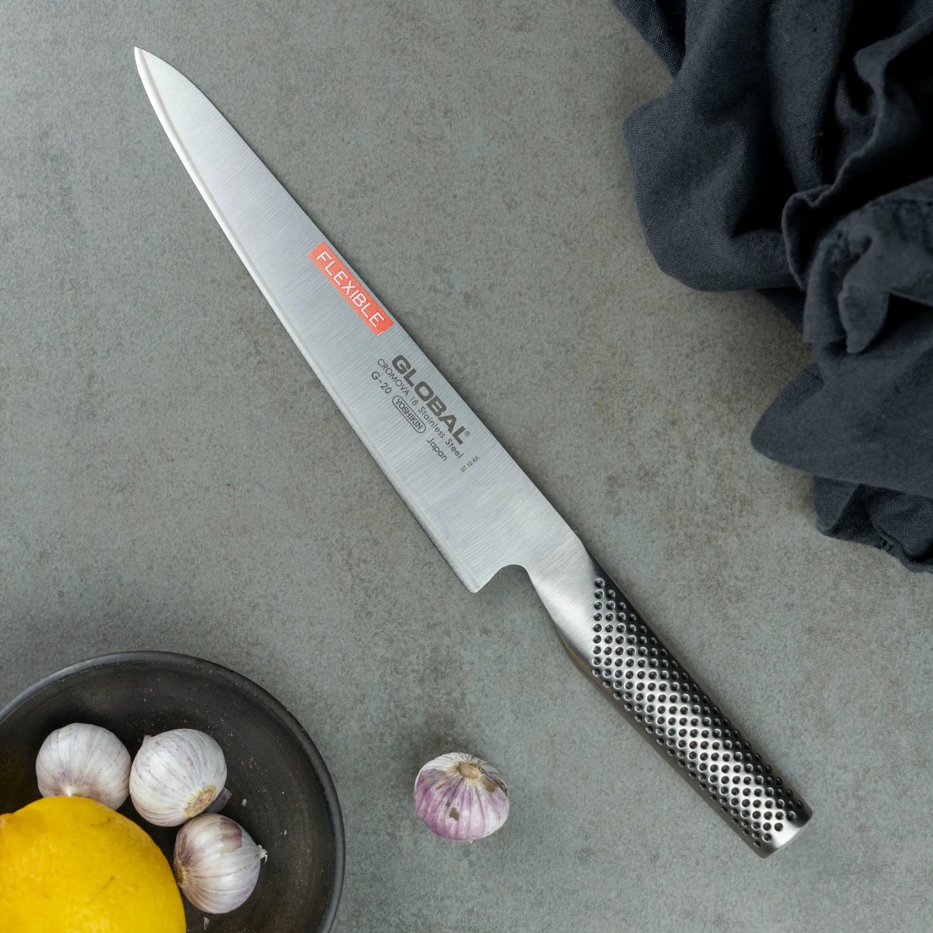 Global G-20 bred filékniv 21 cm flexibel, Rostfritt stål Global