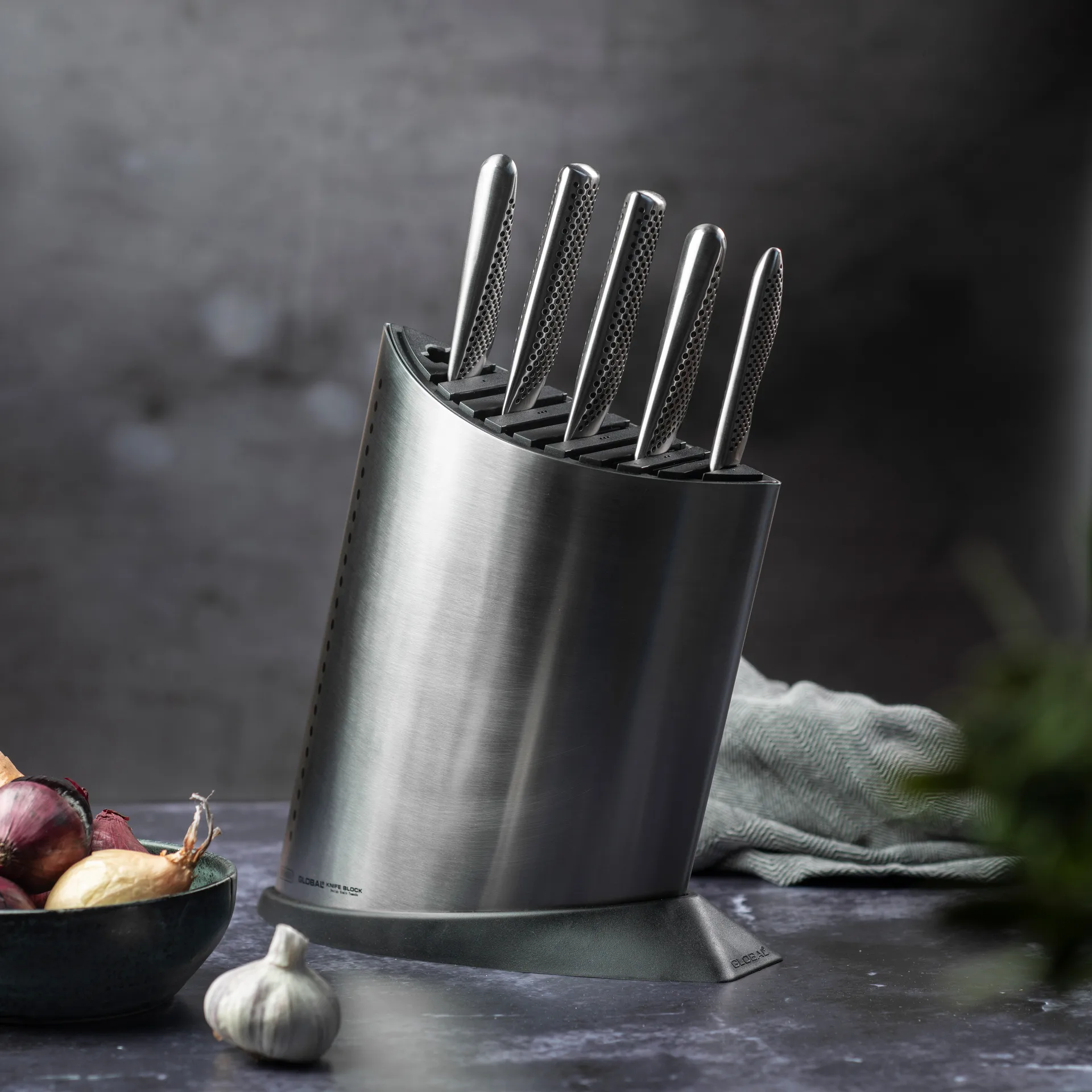 Global GKB-52 knivblock 9+1, Rostfritt stål Global