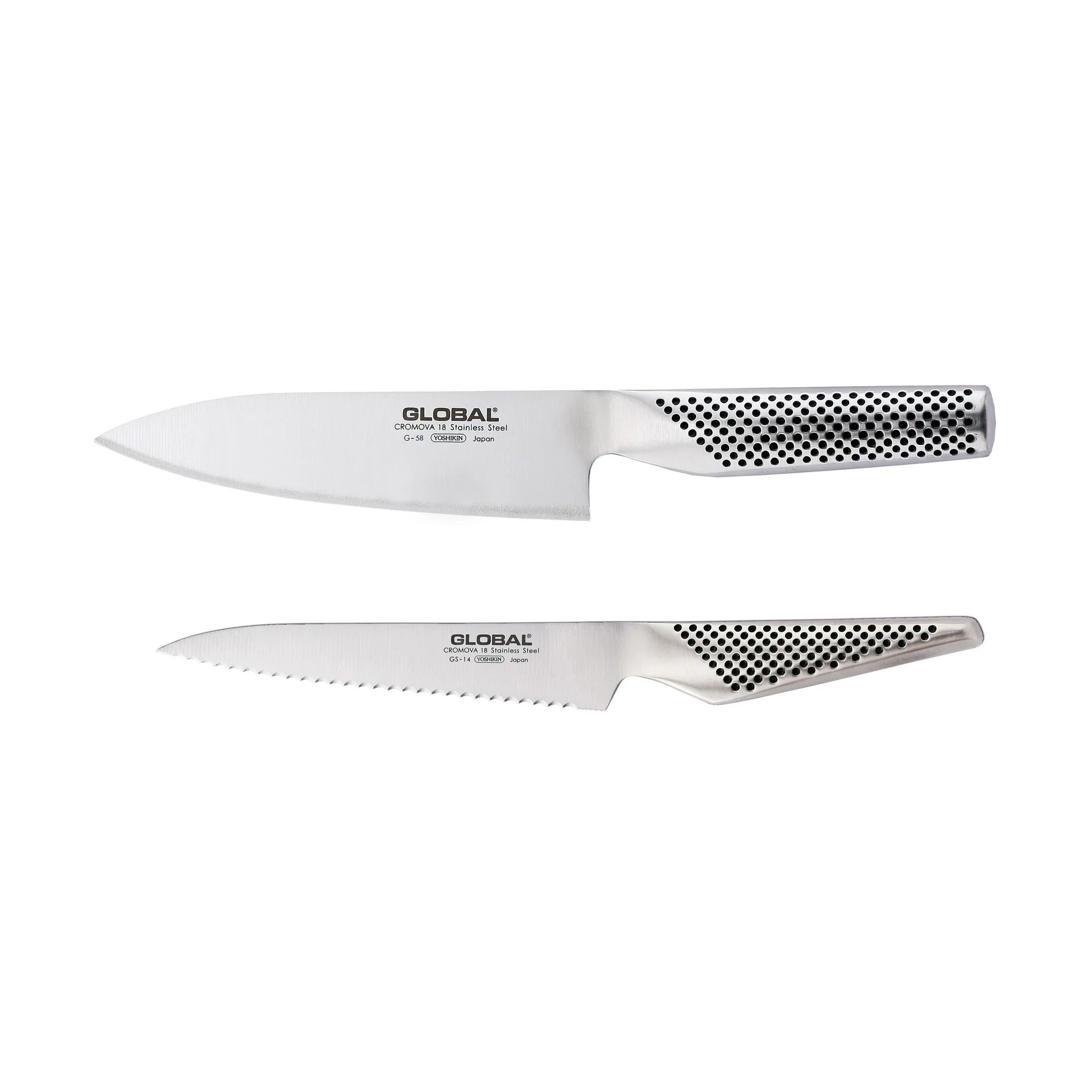 Global knivset 2 delar (G-58 & GS-14), Rostfritt stål Global