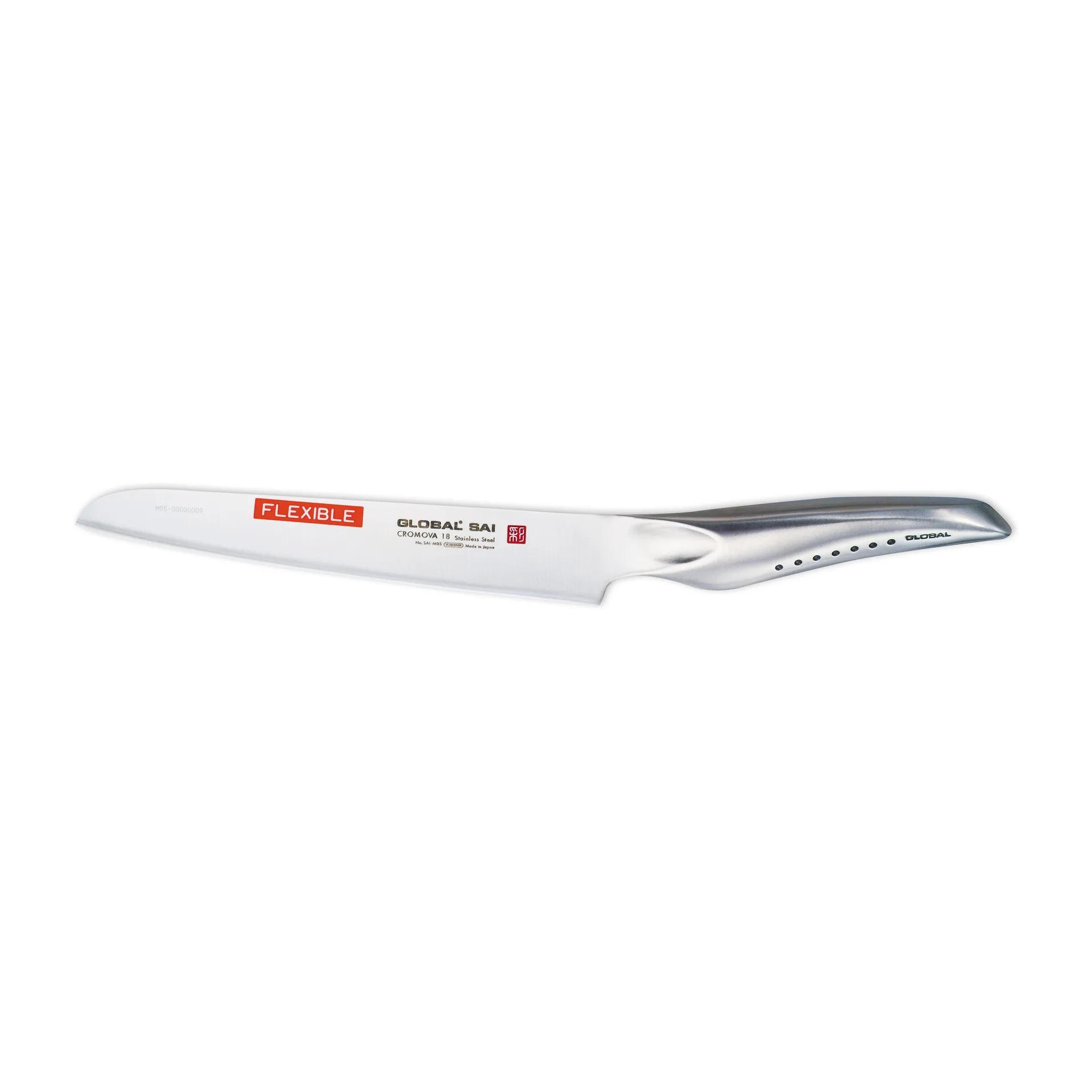 Global SAI-M05 Allkniv enkelstål 17 cm flexibel, Rostfritt stål Global