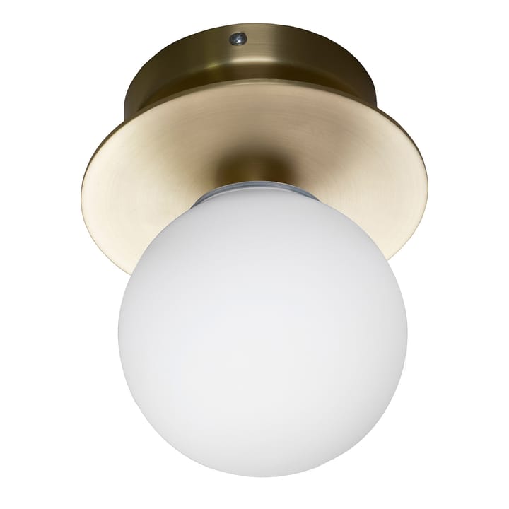 Art Deco IP44 vägglampa/plafond, Borstad mässing Globen Lighting