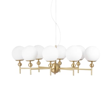 Globen Lighting Astrid pendel mässing/vit 8 lampor
