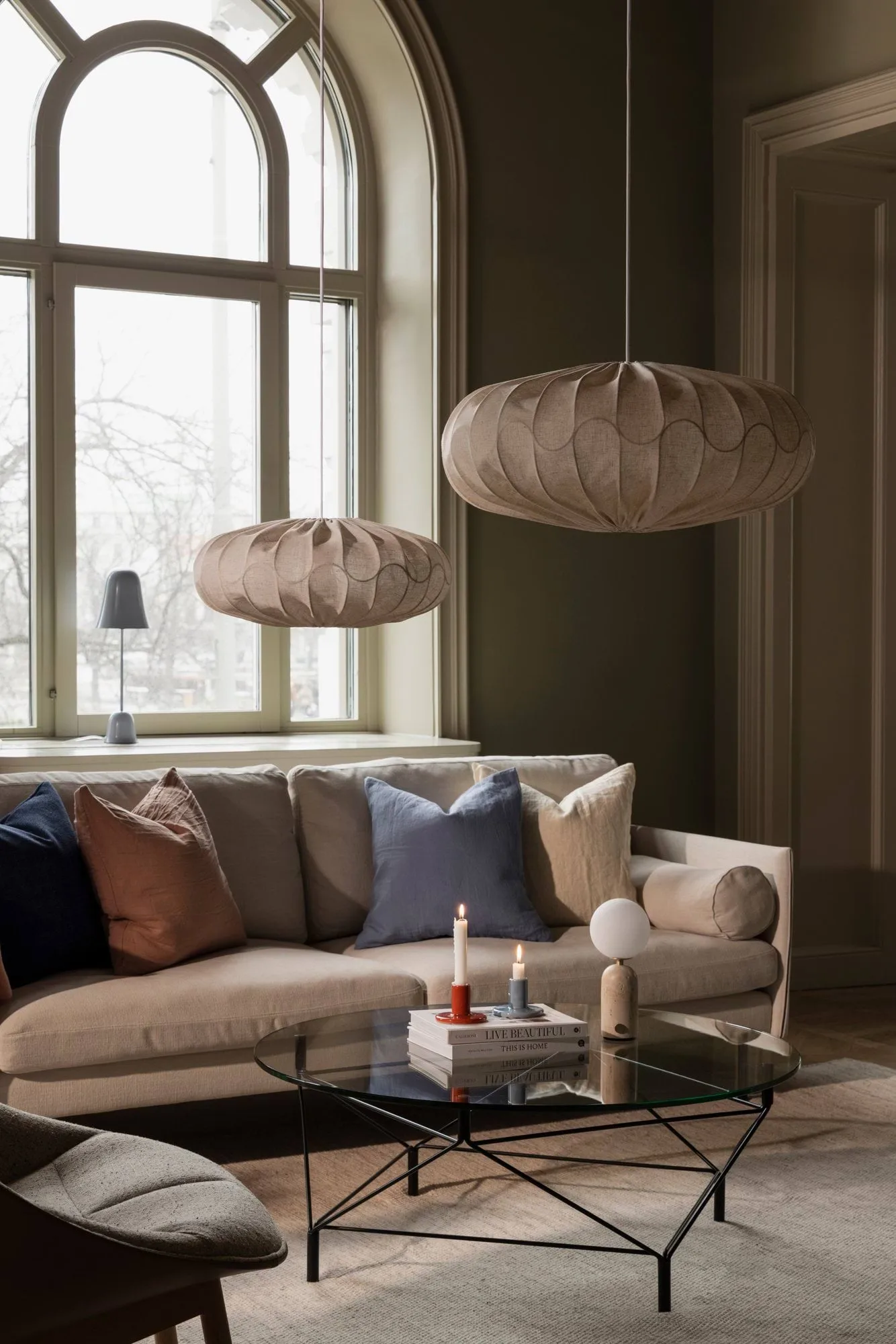 Bladverk lampskärm Ø50 cm, Beige Globen Lighting