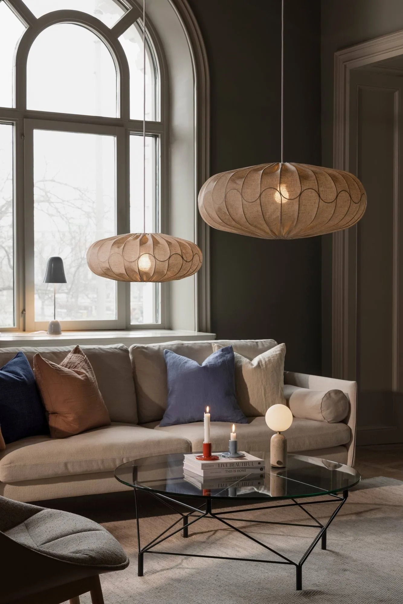 Bladverk lampskärm Ø70 cm, Beige Globen Lighting
