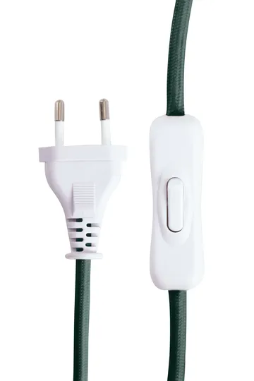 Castello 24 bordslampa - Mörkgrön marmor, vit skärm - Globen Lighting