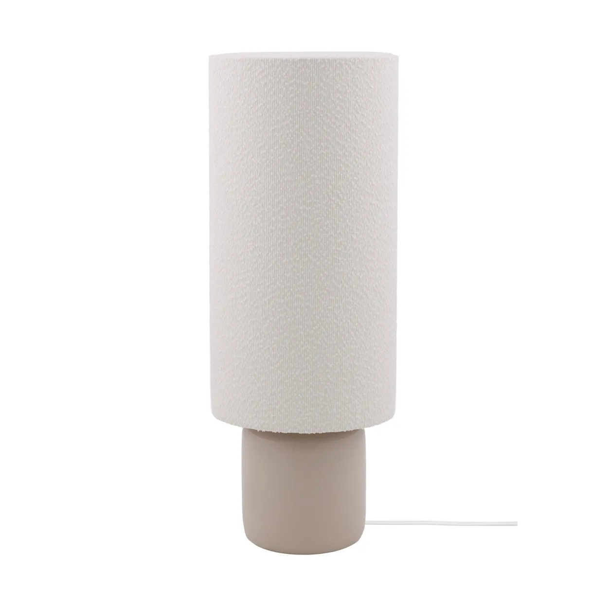 Globen Lighting Florian golvlampa Vit bouclé/beige Ø30×80 cm