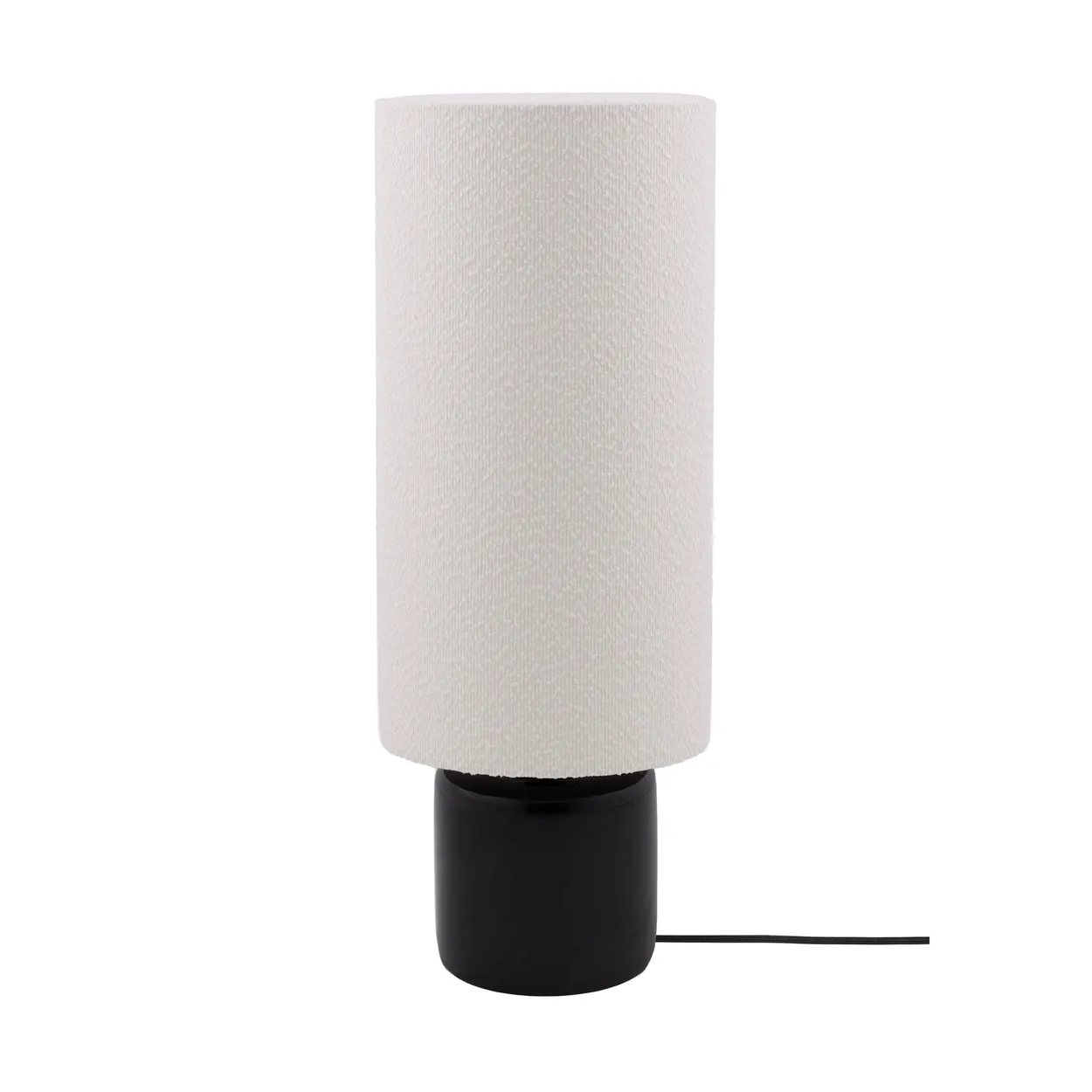 Globen Lighting Florian golvlampa Vit bouclé/svart Ø30×80 cm