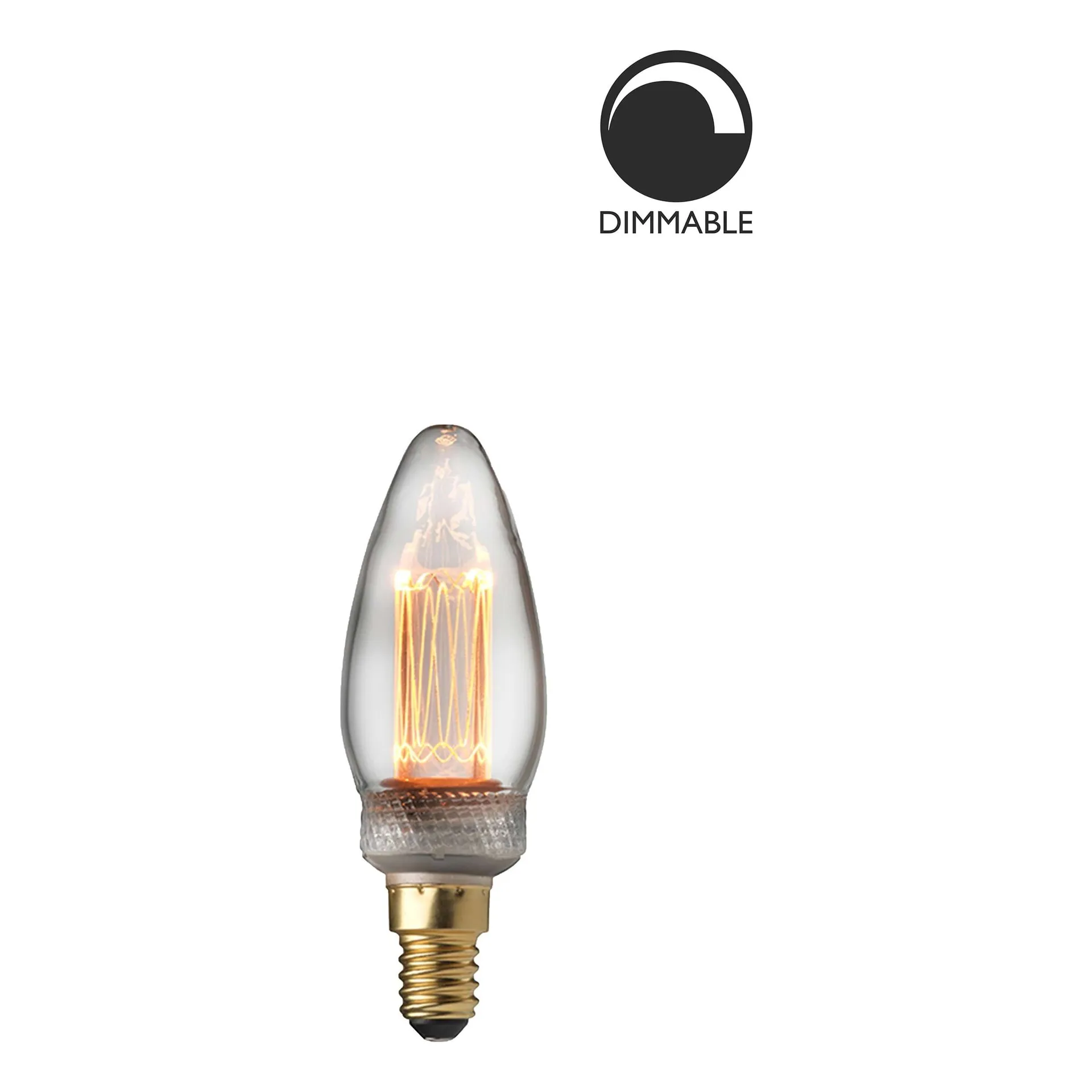 Ljuskälla E14 Laser LED filament Kron 2,3W, Klar Globen Lighting