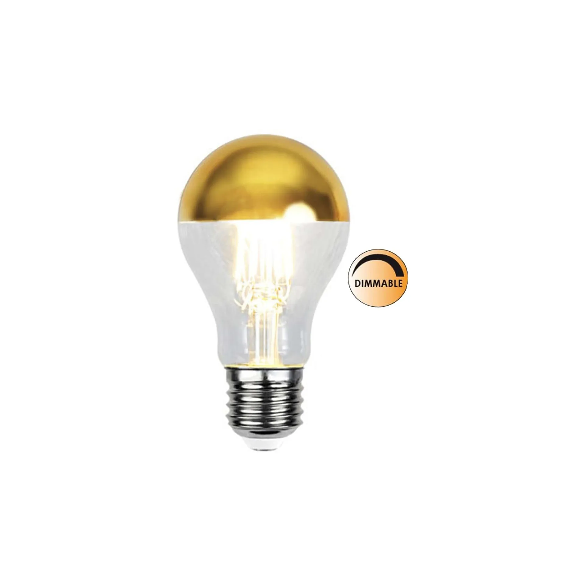 Ljuskälla LED 352-95 toppförspeglad dimbar E27, Guld Globen Lighting