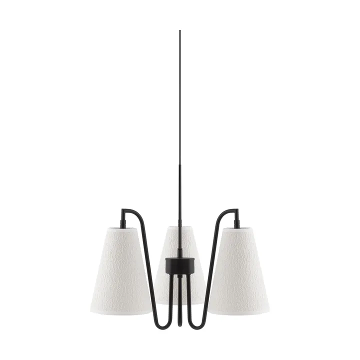 Lou pendel - 3, Vit bouclé-svart, 46x46 cm - Globen Lighting