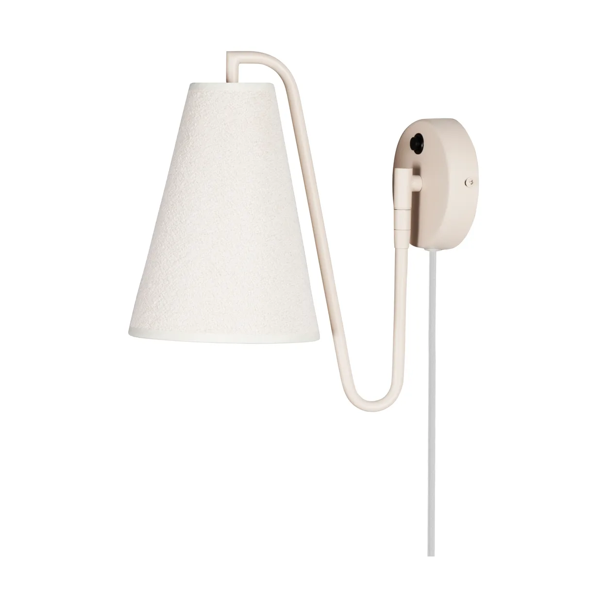 Globen Lighting Lou vägglampa Bouclé vit-beige