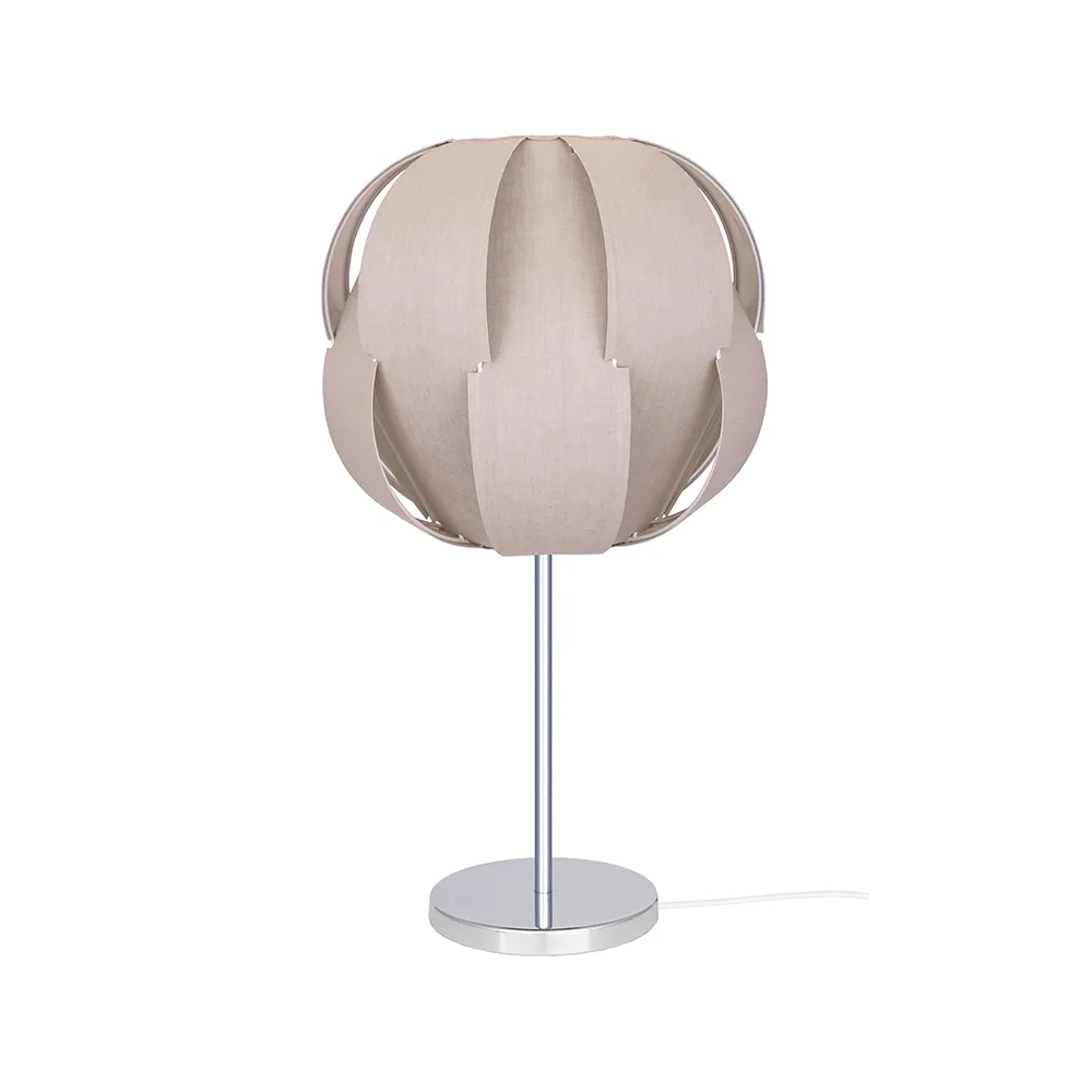 Pavot 25 bordslampa, beige, kromstativ Globen Lighting