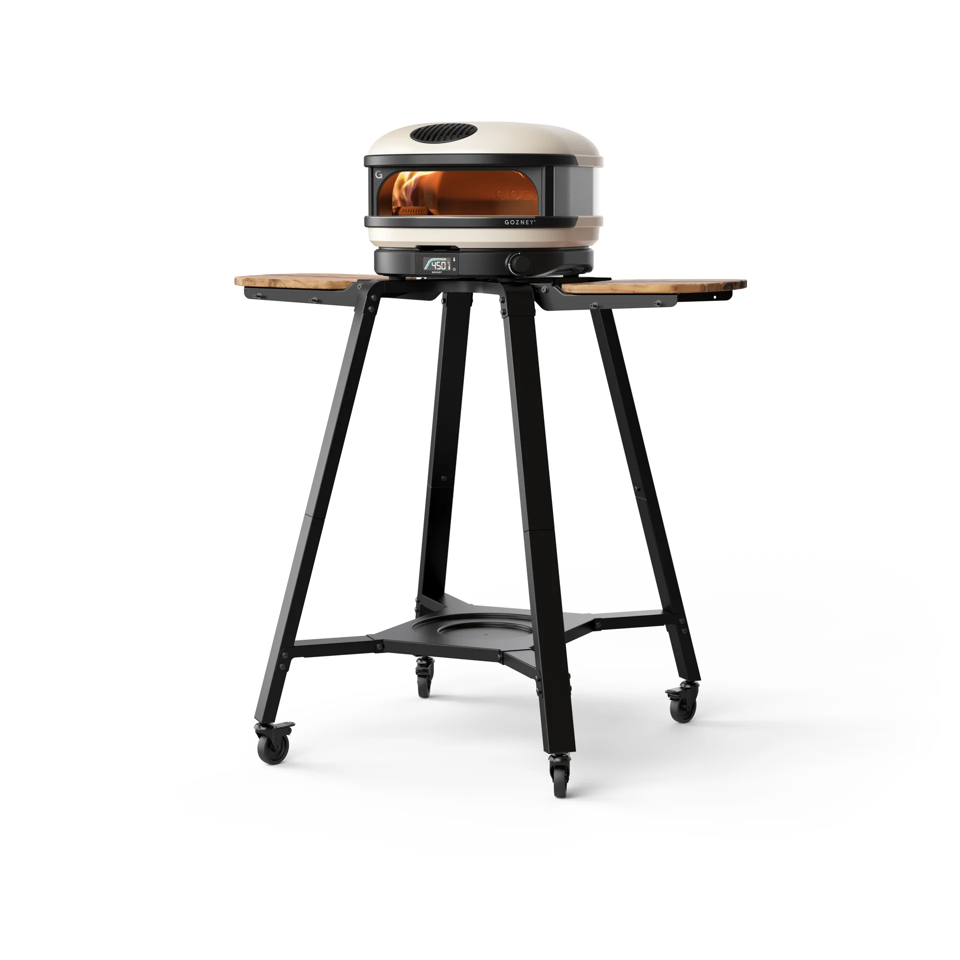 Gozney Arc stativ med sidobord, Svart-akacia Gozney