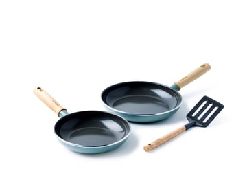 Läs mer om GreenPan Mayflower Pro stekpanneset + stekspade Grönblå