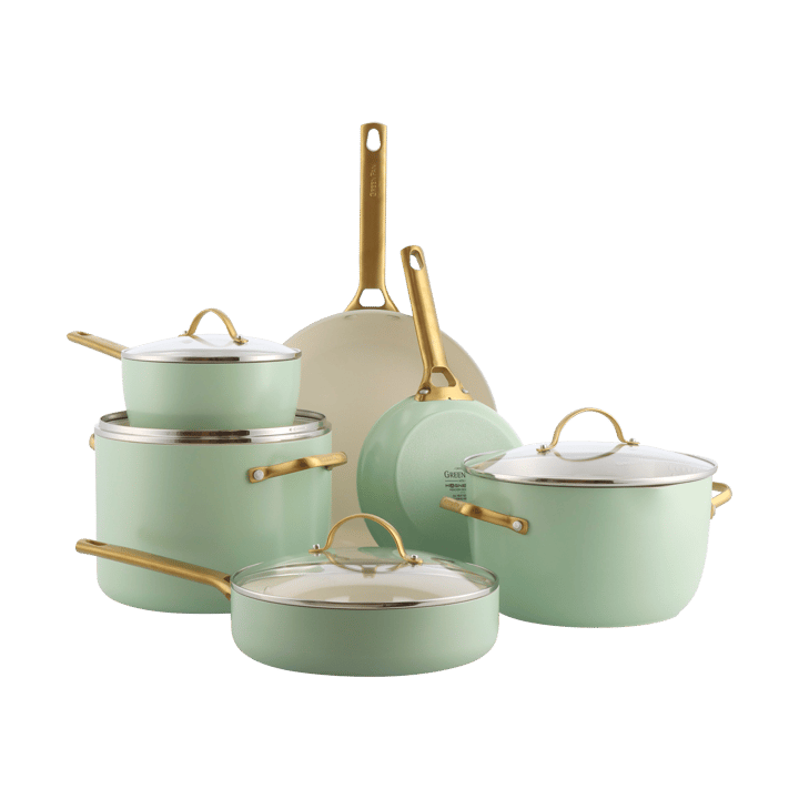 Padova gryt- och stekpanneset 10 delar, Mint green GreenPan