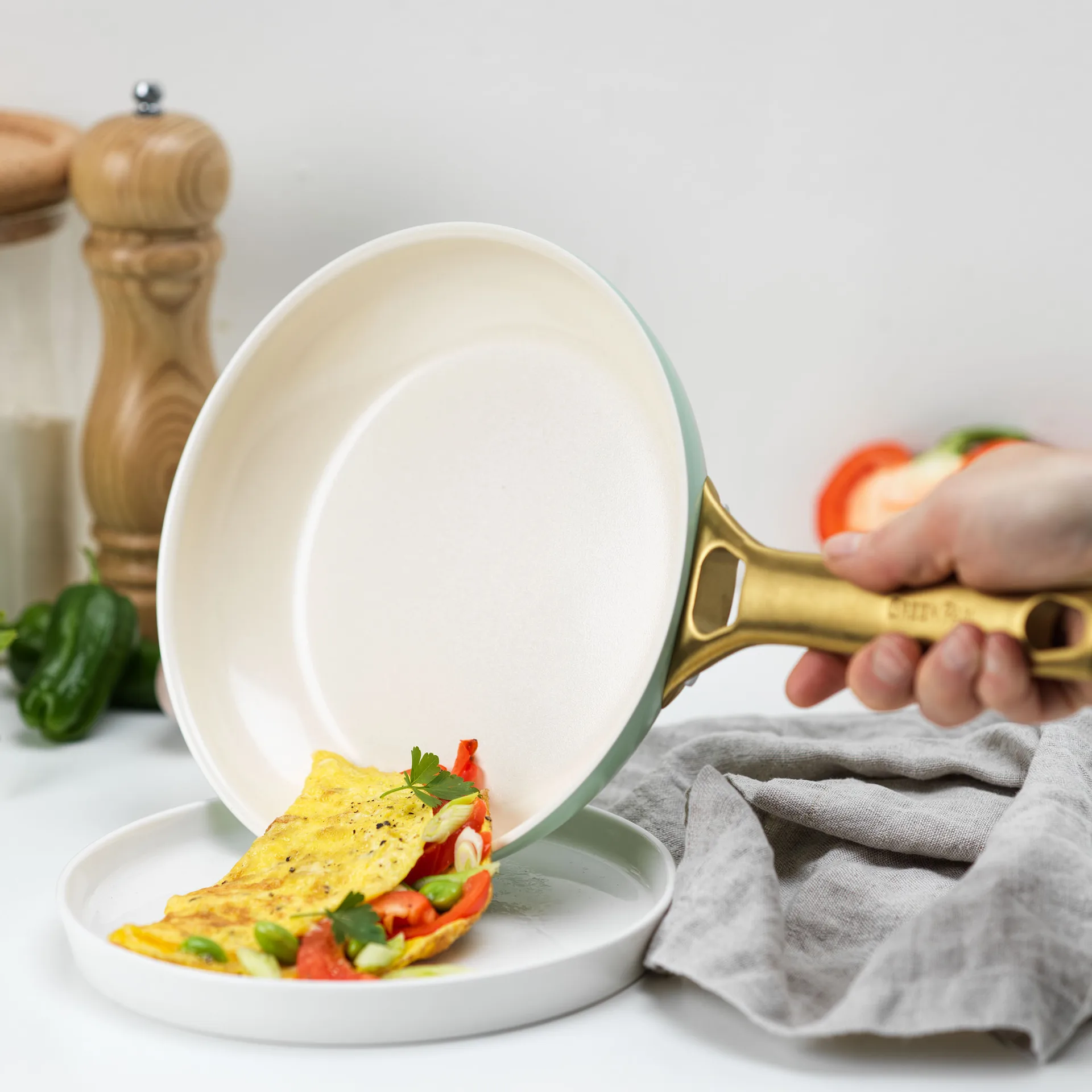 Padova gryt- och stekpanneset 10 delar, Mint green GreenPan