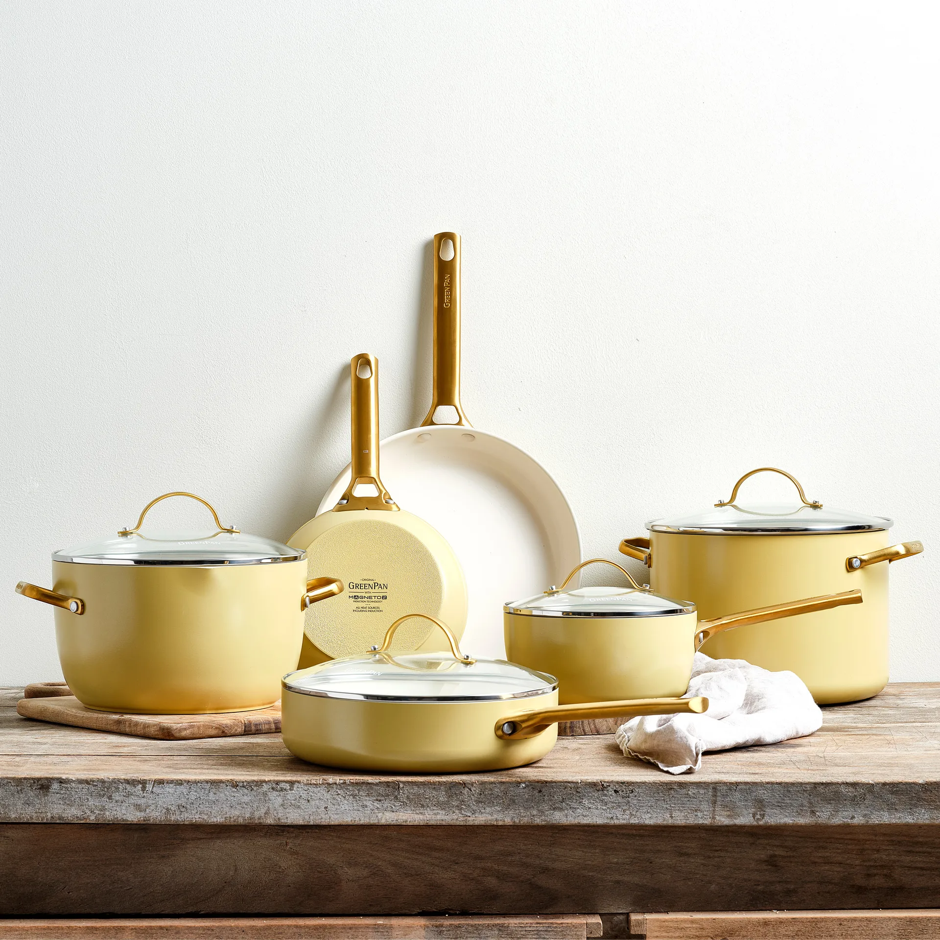 Padova gryt- och stekpanneset 10 delar, Sunshine yellow GreenPan