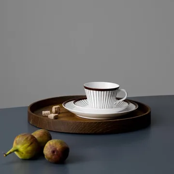 Ribb kaffegods - kaffekopp + fat - Gustafsbergs Porslinsfabrik
