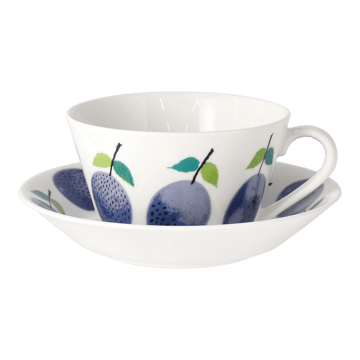 Gustavsbergs Porslinsfabrik Prunus tekopp med fat Ø15,3 cm 25 cl