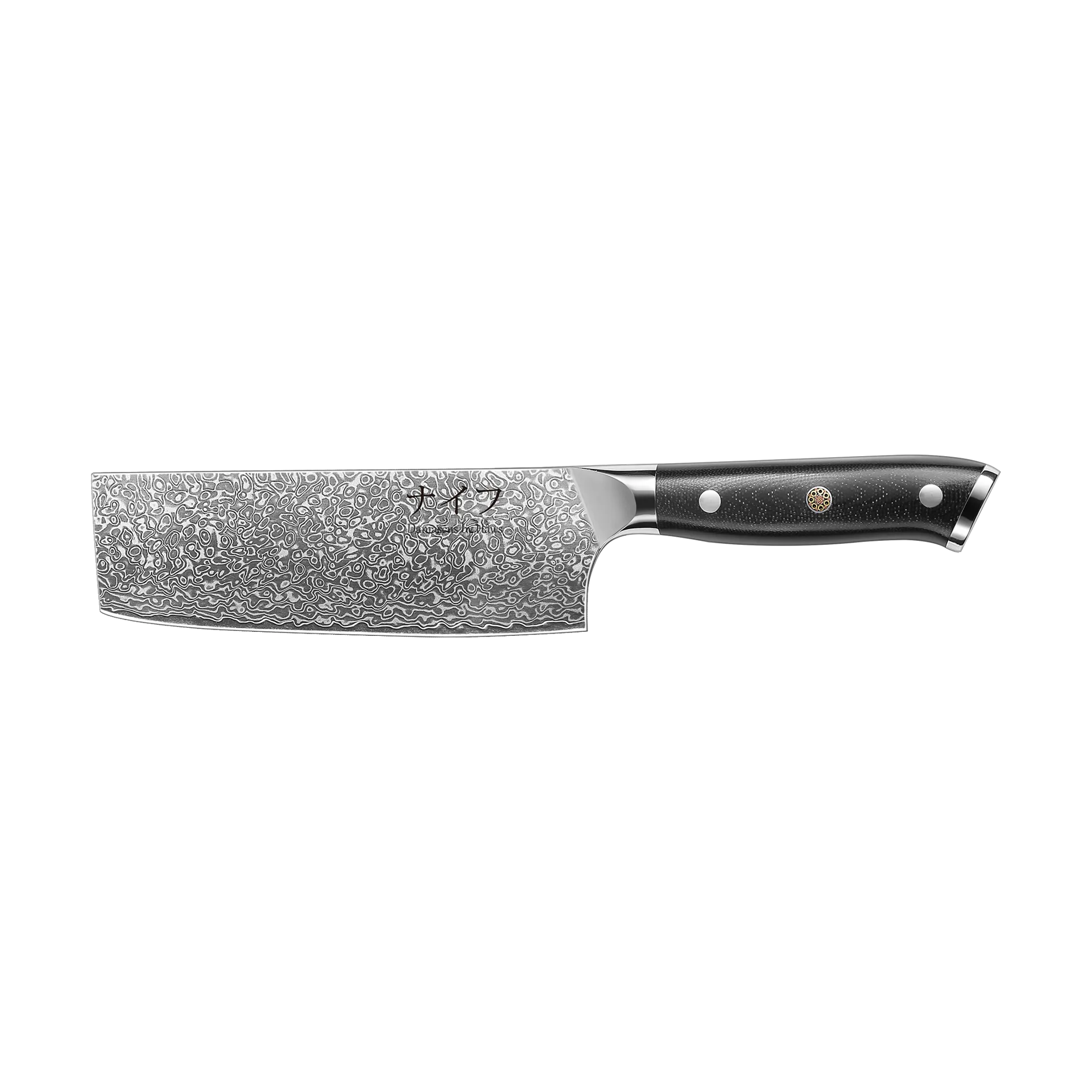 Damascus By Hâws grönsakskniv 30 cm, Svart-rostfritt stål Hâws