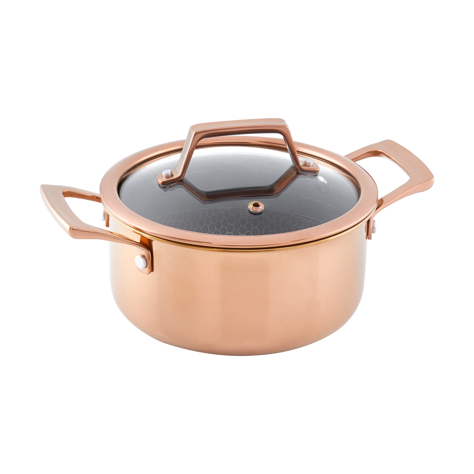 Hâws Santo gryta med lock hybrid coating 2,2 L, Rose Gold Hâws