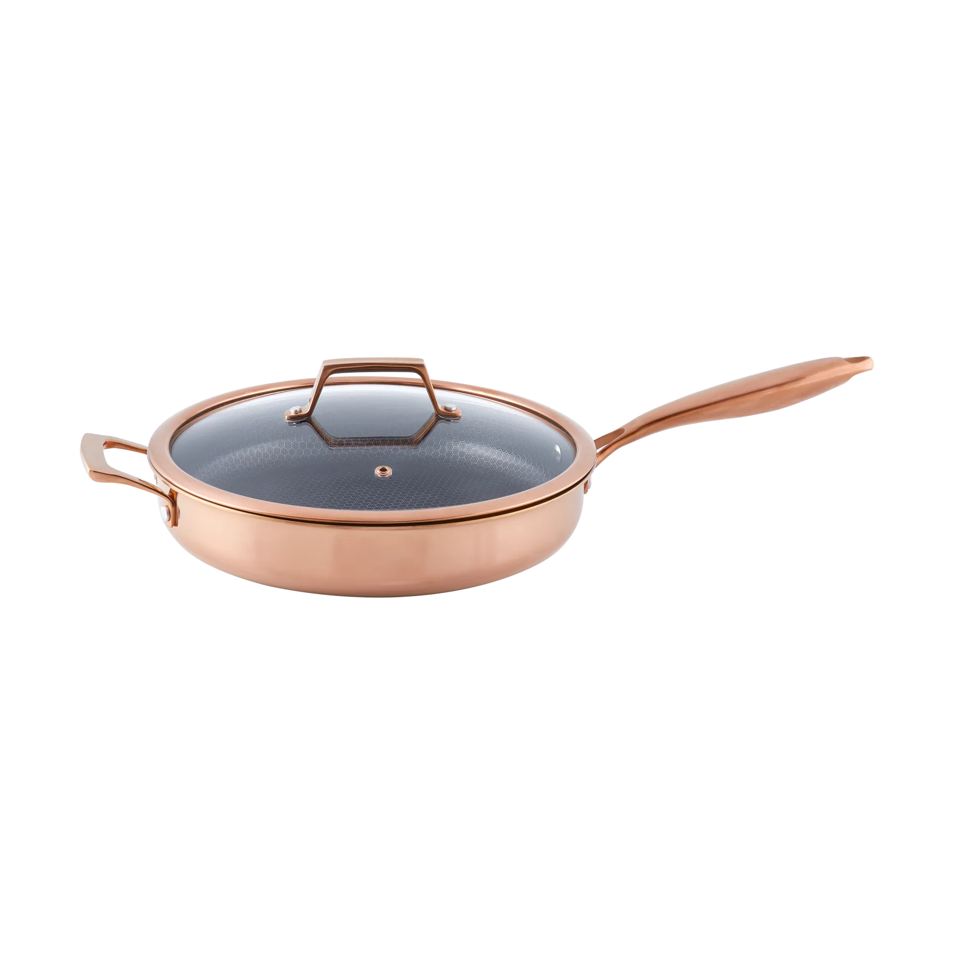Hâws Santo traktörpanna med lock hybrid coating, Rose Gold Hâws