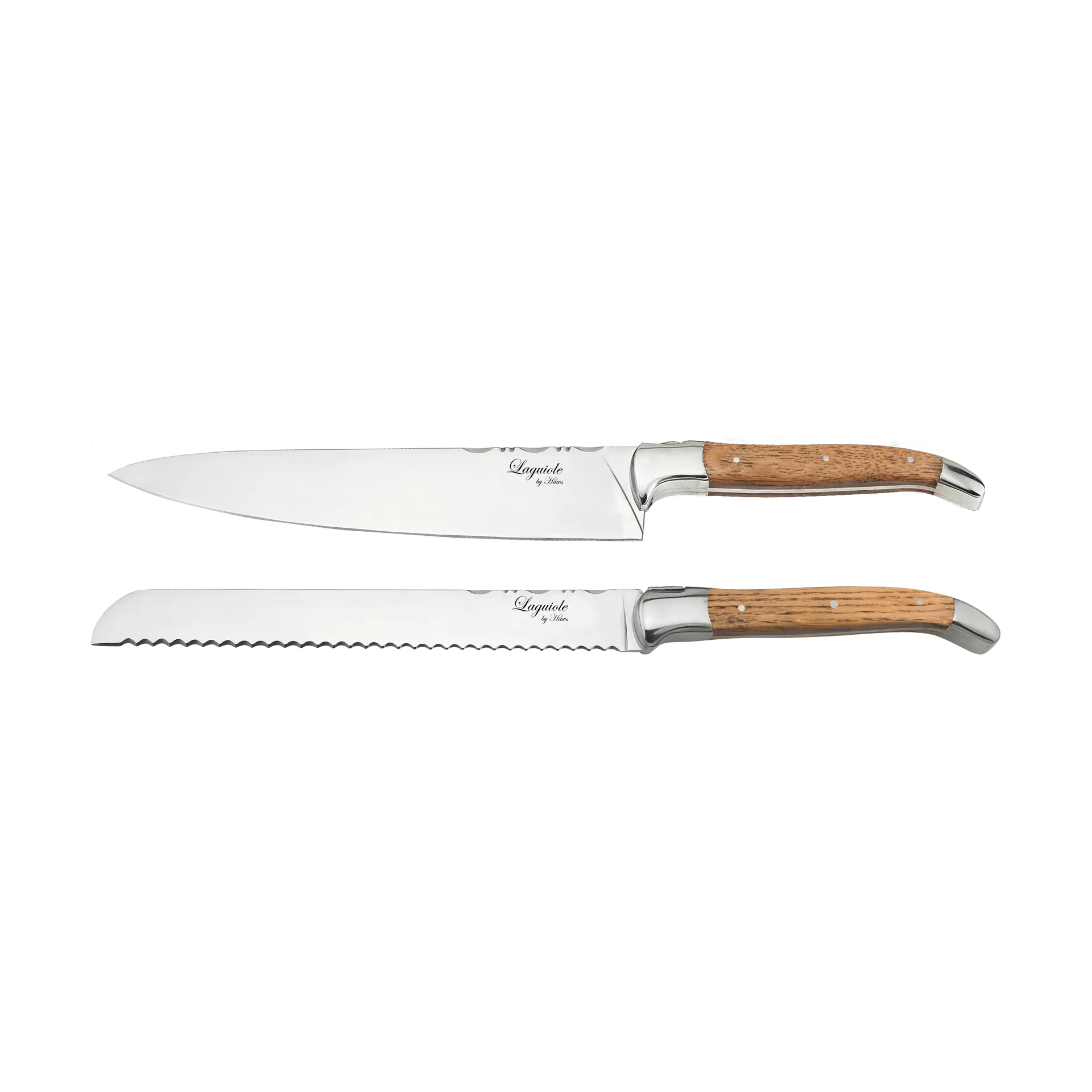 Laguiole By Hâws bröd- & kockknivset 2-delar, Oak Hâws