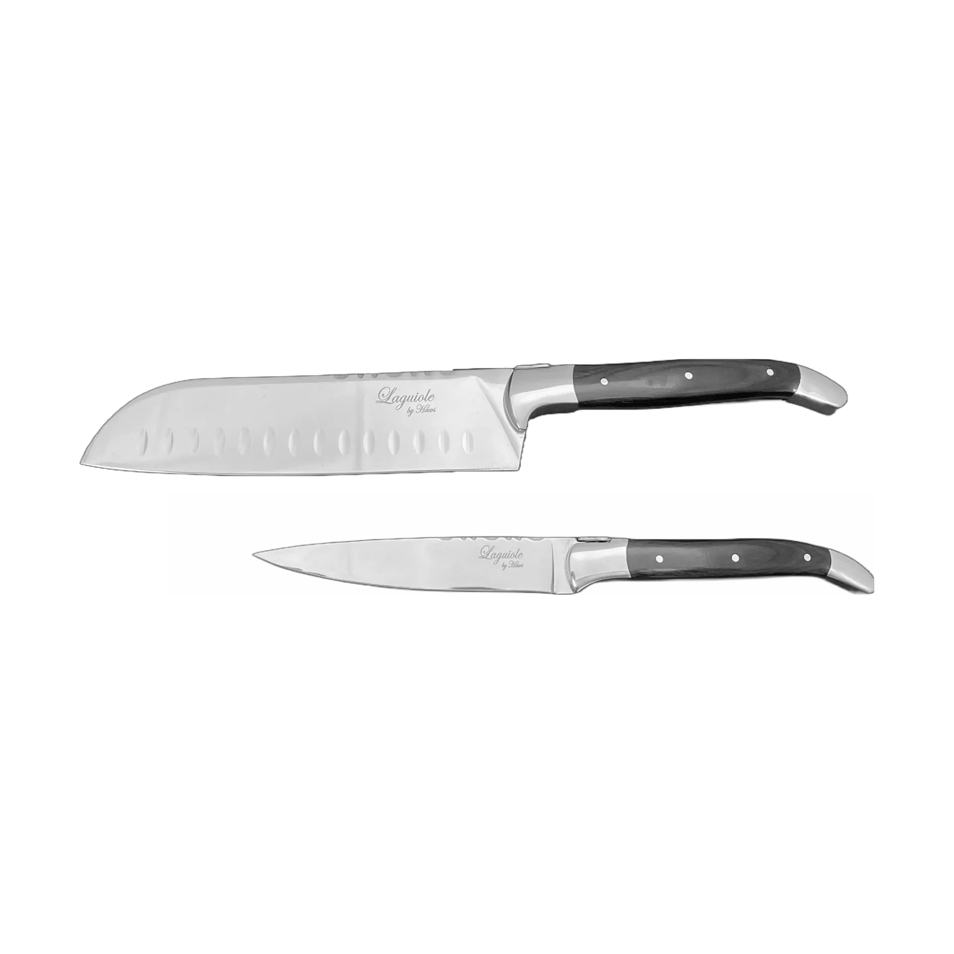 Laguiole By Hâws kockknivsset 2-delar, Black Wood Hâws