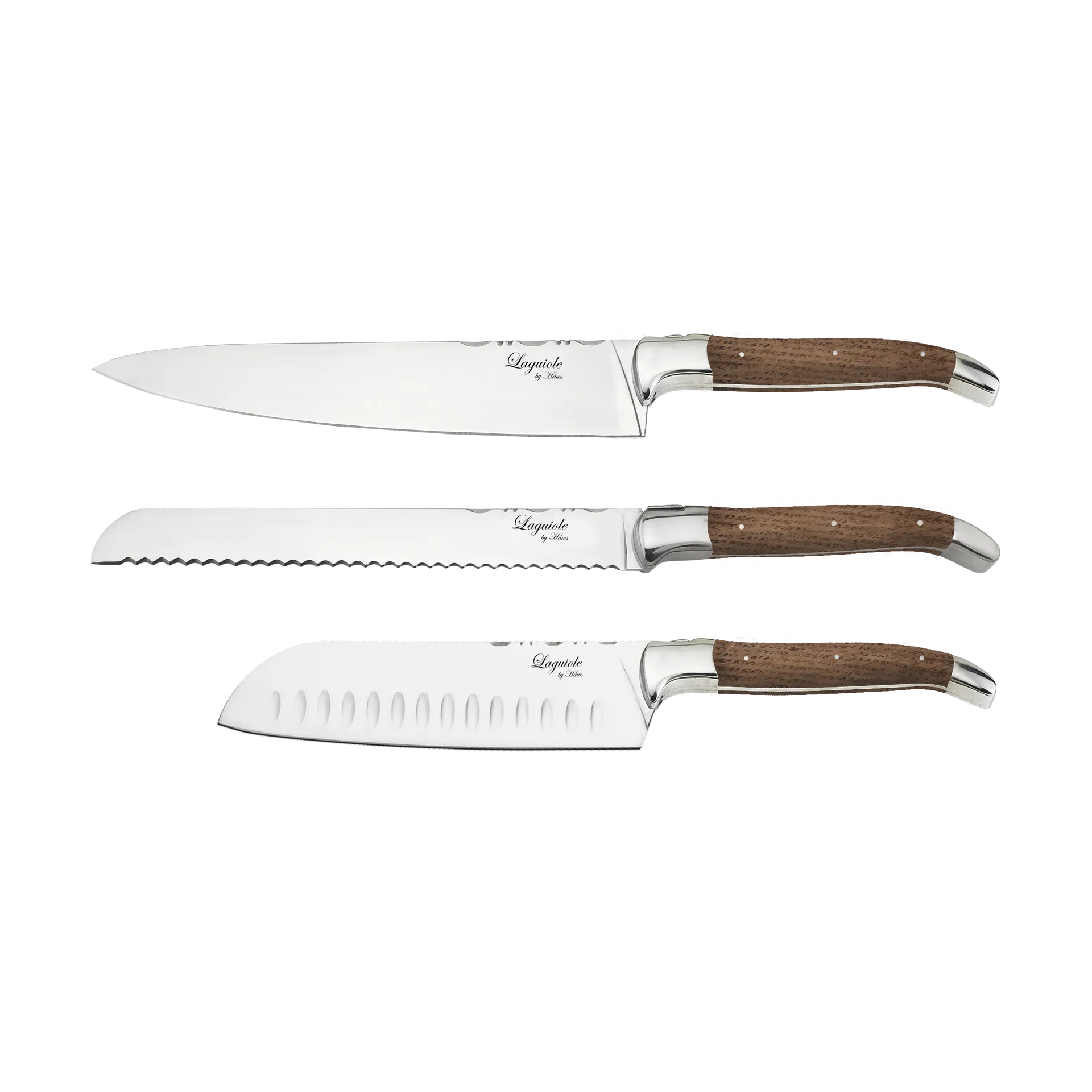 Laguiole By Hâws kockknivsset 3-delar, Oak Hâws