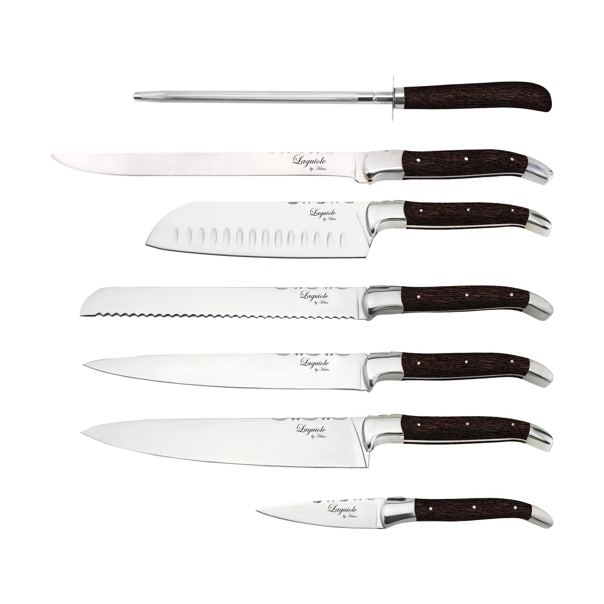Laguiole By Hâws kockknivsset 7-delar, Wengé Hâws