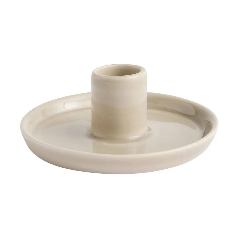 HAY Disc ljusstake Warm grey, small, Ø10x4,8 cm