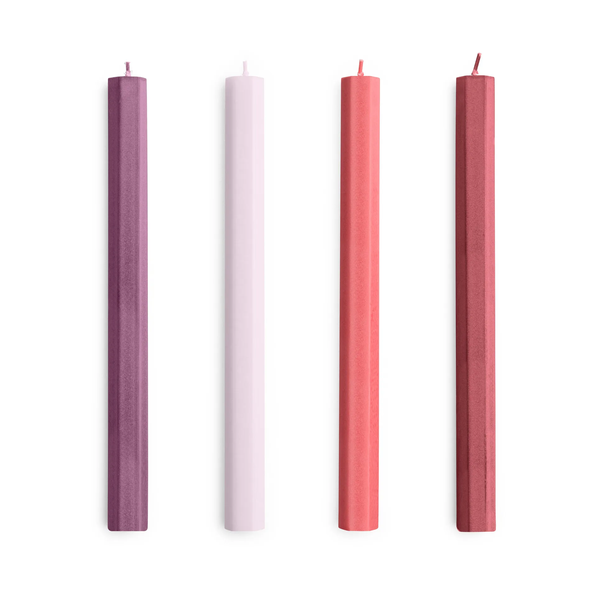 Hexagon Candle ljus mix 4-pack, Reds-bordeaux HAY