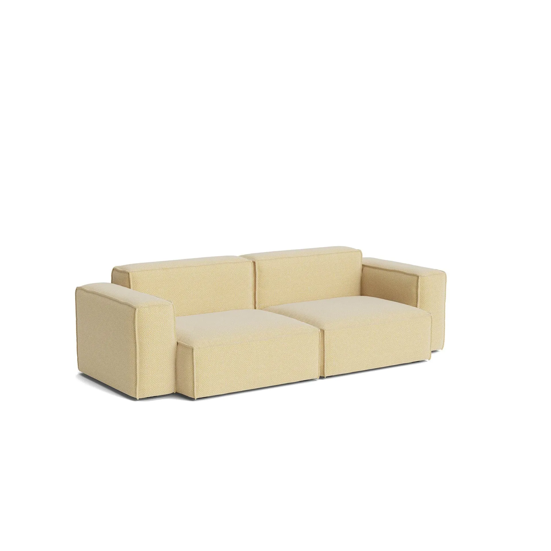 Mags Soft Low Armrest soffa 2,5-sits kombination 1, Tartaglia Ocre white, avtagbar klädsel HAY